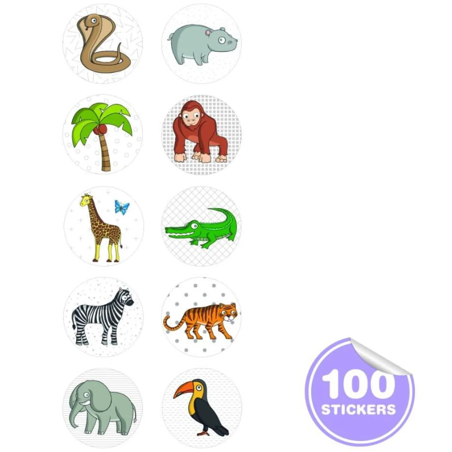 Idealne W Podróży|Naklejki | Apli Kids Stempel z naklejkami - Dżungla
