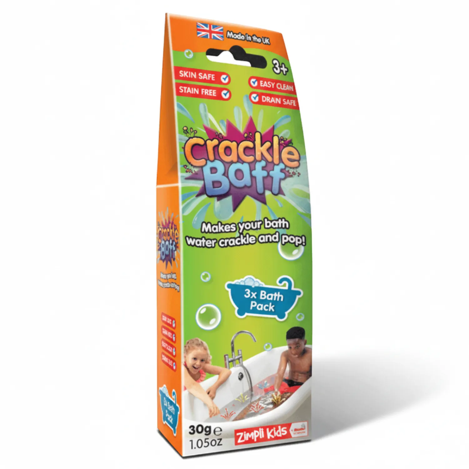 Zabawki Do Kąpieli|Do Kąpieli | Zimpli Kids Strzelający proszek do kąpieli Crackle Baff Colours - 3 użycia, 3 kolory