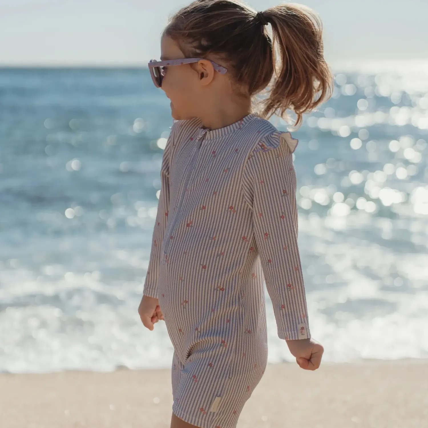 Stroje Kąpielowe|Stroje Kąpielowe | Little Dutch Swimsuit z długim rękawem Dreamy Stripes UPF40+