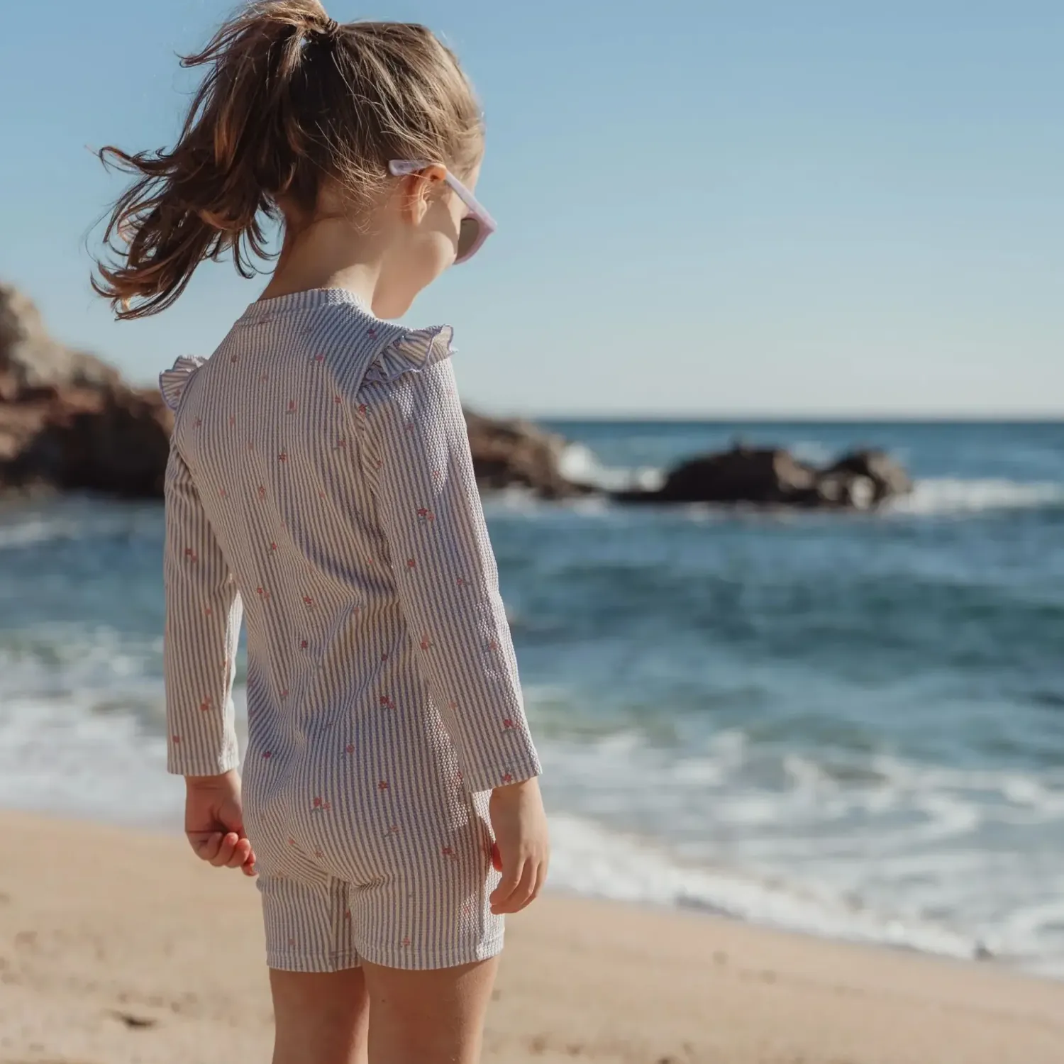 Stroje Kąpielowe|Stroje Kąpielowe | Little Dutch Swimsuit z długim rękawem Dreamy Stripes UPF40+