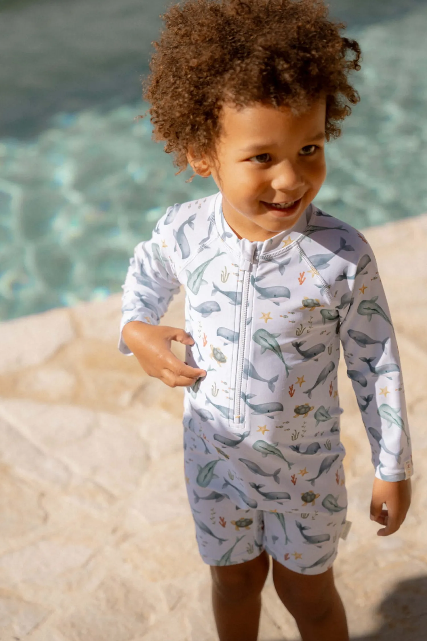 Stroje Kąpielowe|Stroje Kąpielowe | Little Dutch Swimsuit z długim rękawem Ocean Sea Life