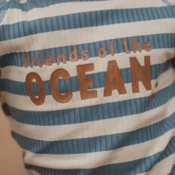 Stroje Kąpielowe|Stroje Kąpielowe | Little Dutch Swimsuit z krótkim rękawem Ocean Blue Stripes