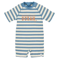Stroje Kąpielowe|Stroje Kąpielowe | Little Dutch Swimsuit z krótkim rękawem Ocean Blue Stripes