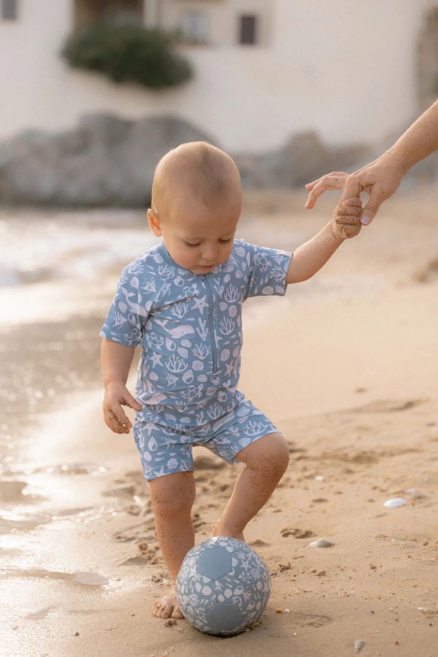 Swimsuit z krótkim rękawem Sea Life Ocean Blue