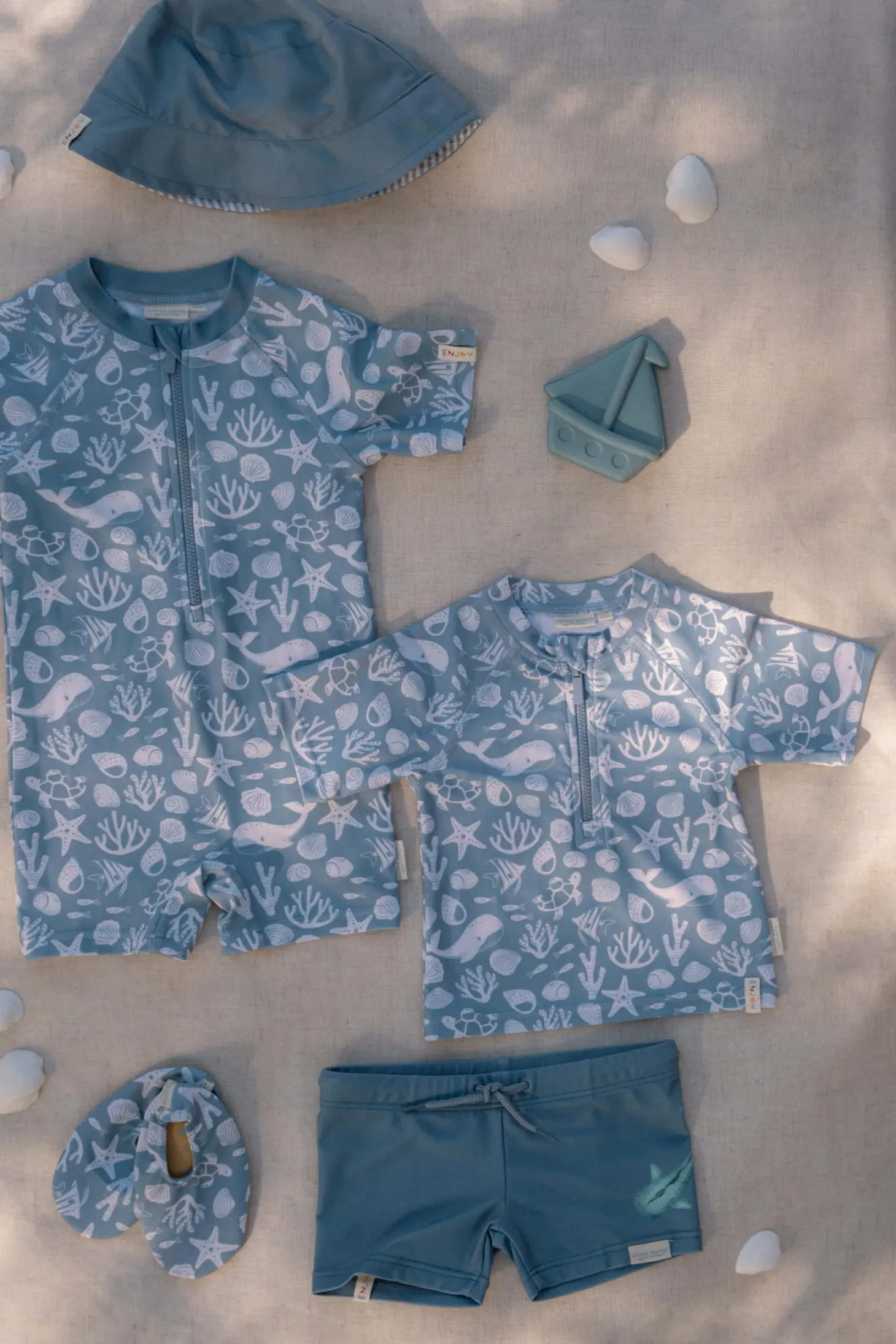 Swimsuit z krótkim rękawem Sea Life Ocean Blue