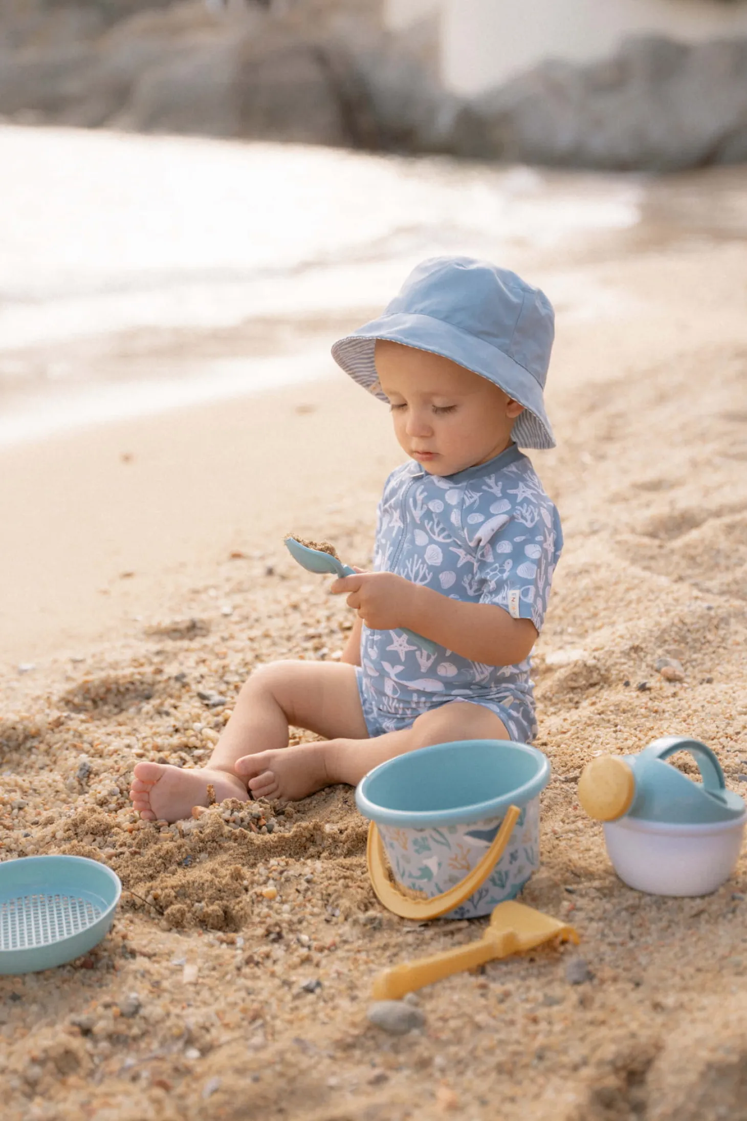 Swimsuit z krótkim rękawem Sea Life Ocean Blue