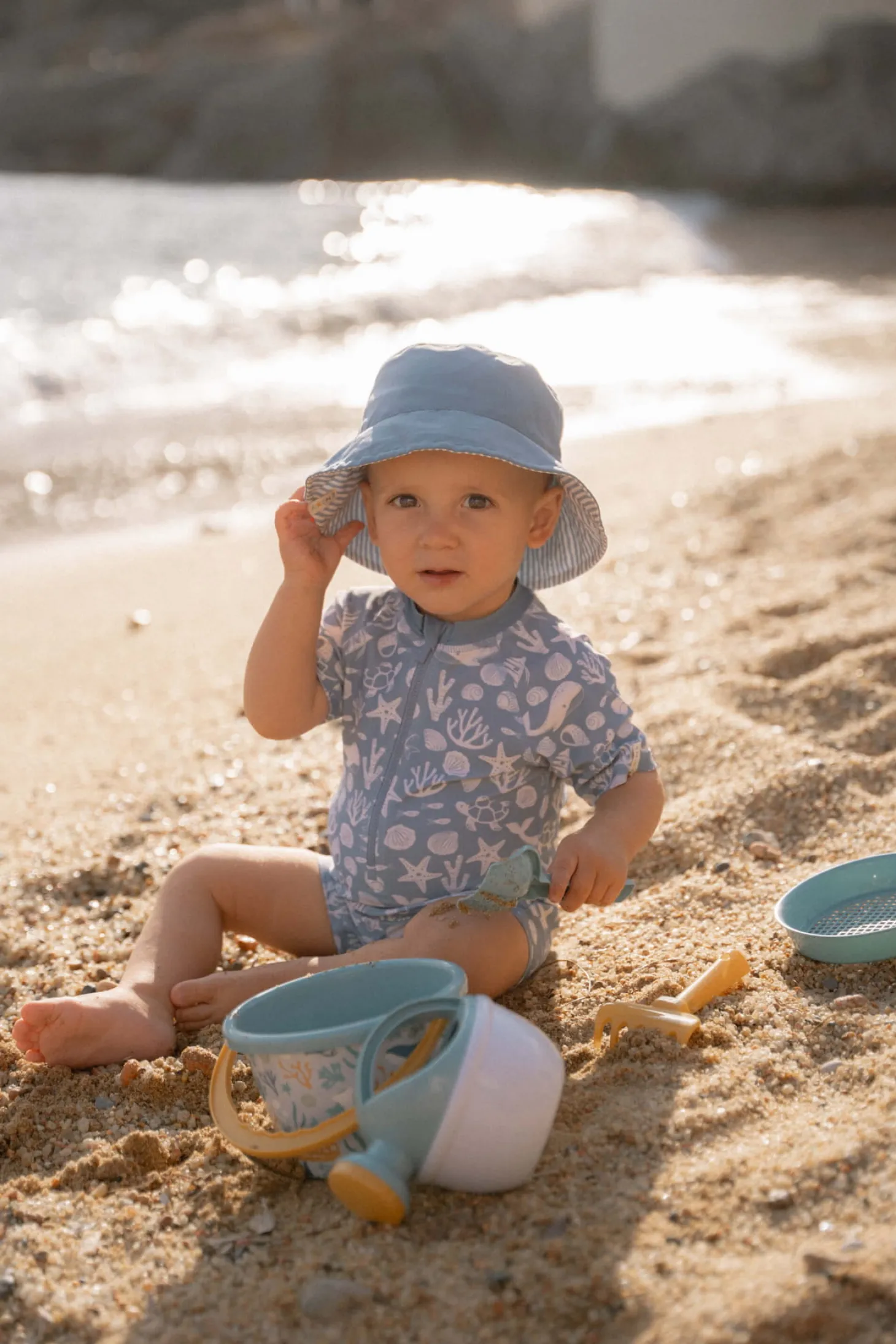 Swimsuit z krótkim rękawem Sea Life Ocean Blue