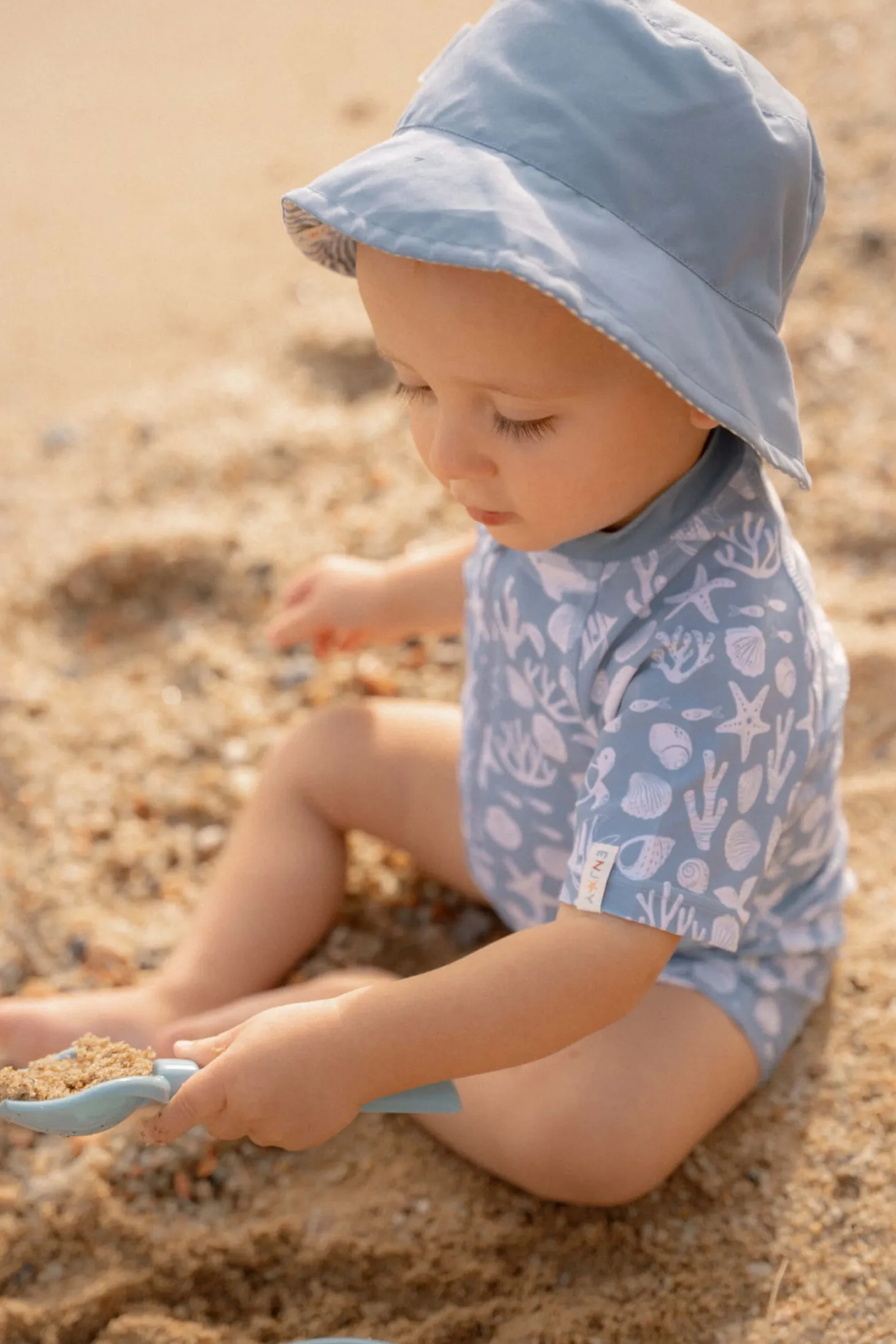 Swimsuit z krótkim rękawem Sea Life Ocean Blue