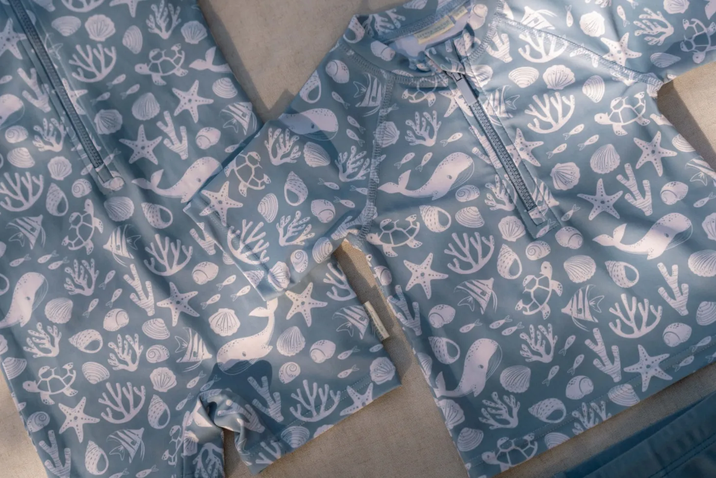 Swimsuit z krótkim rękawem Sea Life Ocean Blue