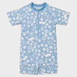 Swimsuit z krótkim rękawem Sea Life Ocean Blue
