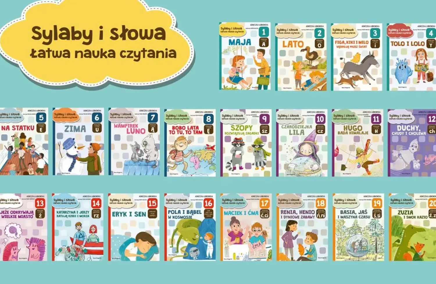5-8 Lat | Wydawnictwo Nasza Księgarnia Sylaby i słowa. Łatwa nauka czytania - zestaw 20 książek