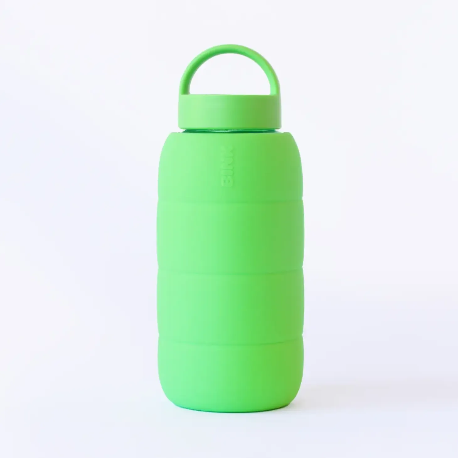 Szklana butelka do monitorowania dziennego nawodnienia Puffer Bottle - LIME
