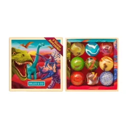 8 Lat+|7 Lat+ | Billes & Co Szklane kulki MINIBOX-CALOTS - DINOZAURY