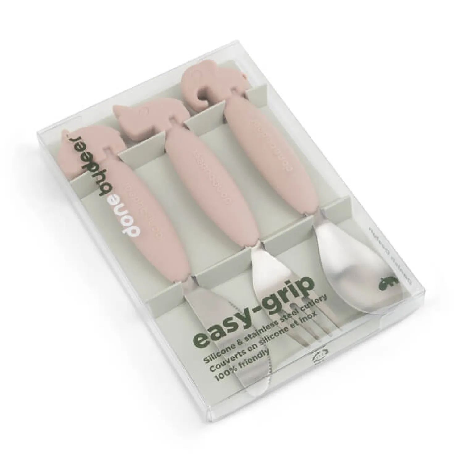 Metoda Blw|Naczynia Dla Dzieci | Done by Deer Sztućce dla dziecka Easy-Grip - Powder
