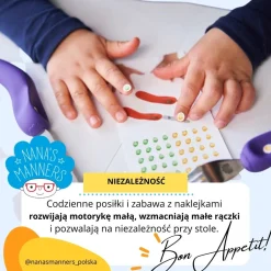 Metoda Blw|Naczynia Dla Dzieci | Nanas Manners Sztućce kształtujące chwyt 3-9 lat, ETAP 3 - purple
