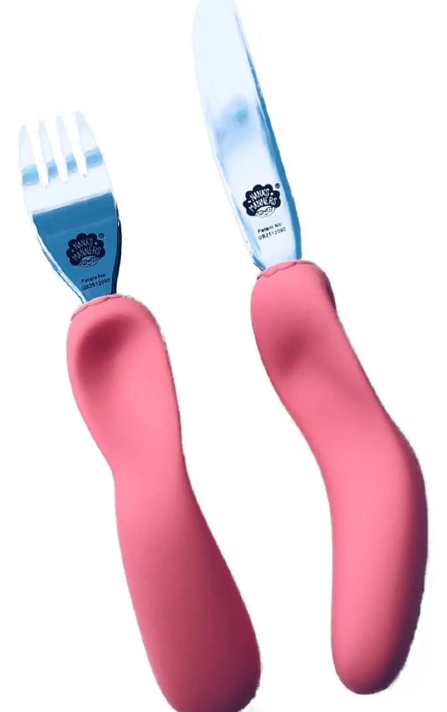 Metoda Blw|Naczynia Dla Dzieci | Nanas Manners Sztućce kształtujące chwyt 3-9 lat, ETAP 3 - pink