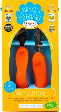 Sztućce kształtujące chwyt 3-9 lat, ETAP 3 - orange
