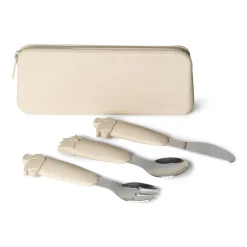 Sztućce stalowo-silikonowe z etui na zamek - Ballerina