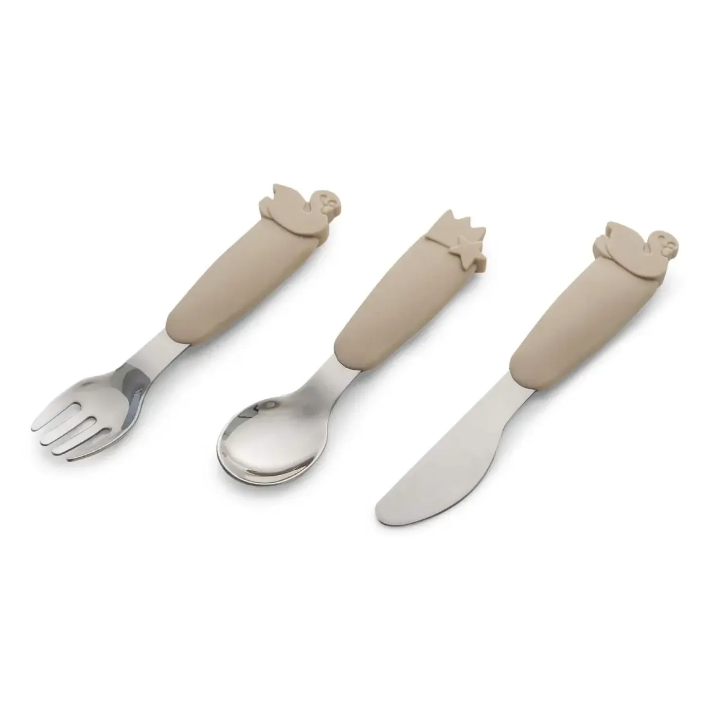 Sztućce stalowo-silikonowe z etui na zamek - Ballerina