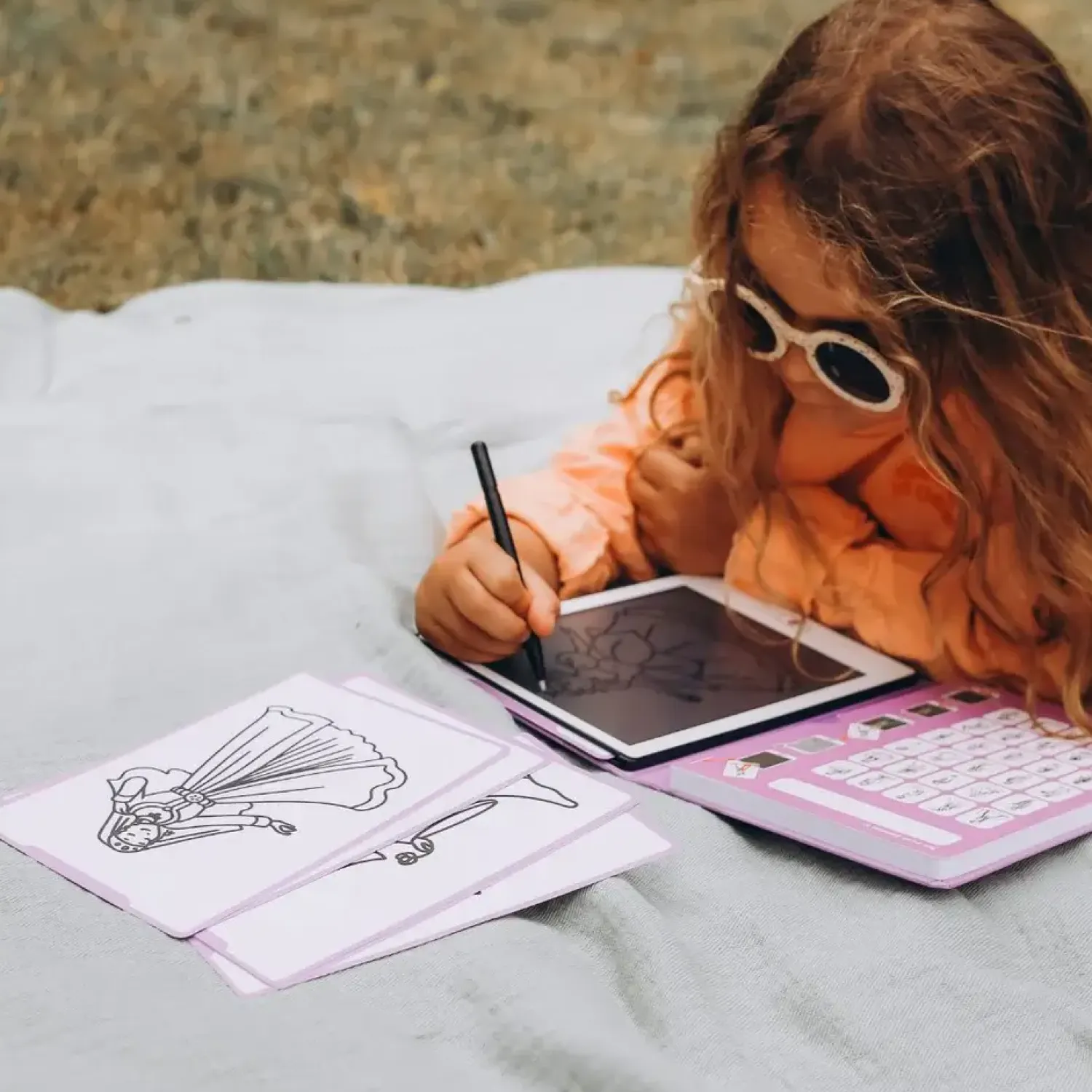 Idealne W Podróży|6 Lat+ | Kidywolf Tablet graficzny z szablonami do rysowania KIDYDRAW-MINI - princess