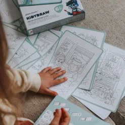 Idealne W Podróży|8 Lat+ | Kidywolf Tablet graficzny z szablonami do rysowania KIDYDRAW-PAD - Food around the world, 6+