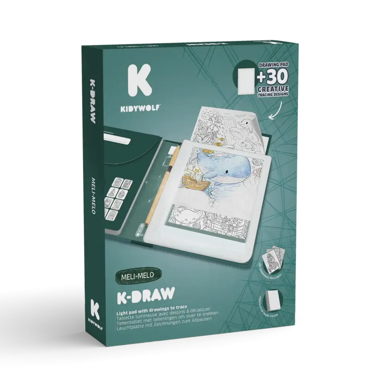 Tablet graficzny z szablonami do rysowania KIDYDRAW-PAD - Meli Melo, 10+