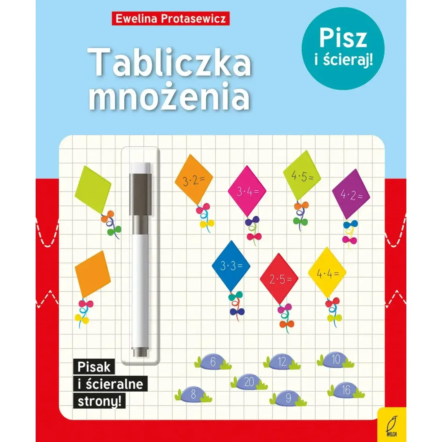 5-8 Lat | Wydawnictwo Wilga Tabliczka mnożenia. Pisz i ścieraj!