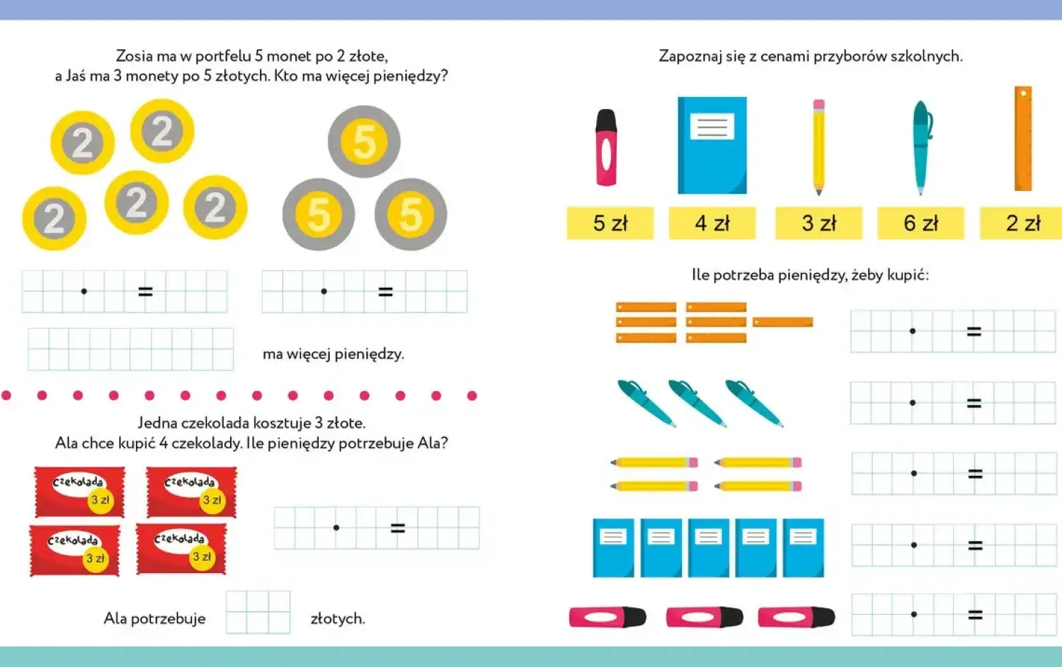 5-8 Lat | Wydawnictwo Wilga Tabliczka mnożenia. Pisz i ścieraj!