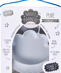 Talerz silikonowy z przyssawką GREY