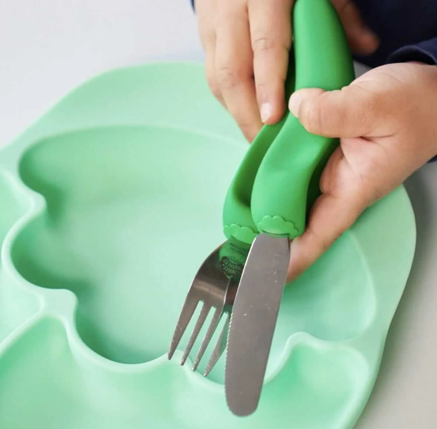 Metoda Blw|Naczynia Dla Dzieci | Nanas Manners Talerz silikonowy z przyssawką GREEN