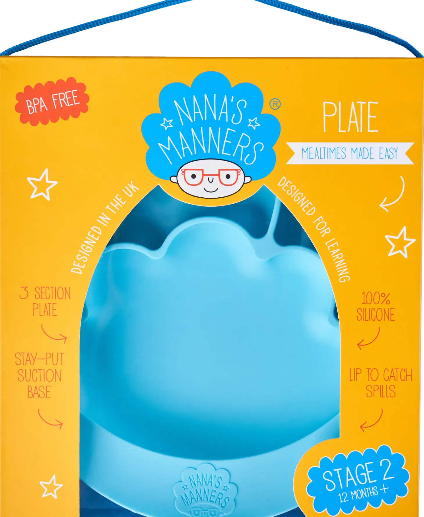 Talerz silikonowy z przyssawką BLUE