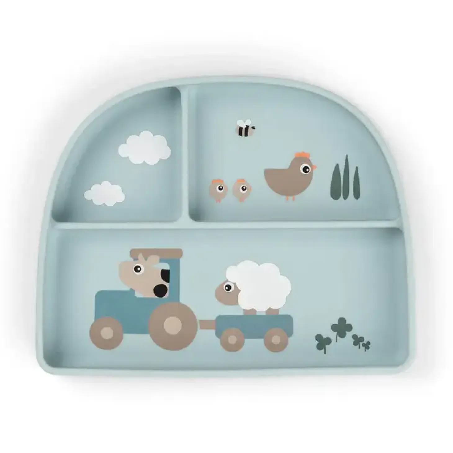 Talerzyk dzielony z przyssawką Tiny Farm Blue