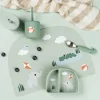 Metoda Blw|Naczynia Dla Dzieci | Done by Deer Talerzyk na przekąski z przyssawką Playground Green