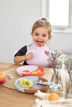 Naczynia Dla Dzieci | Lassig Talerzyk silikonowy dla dzieci Happy Rascals Smile sky blue