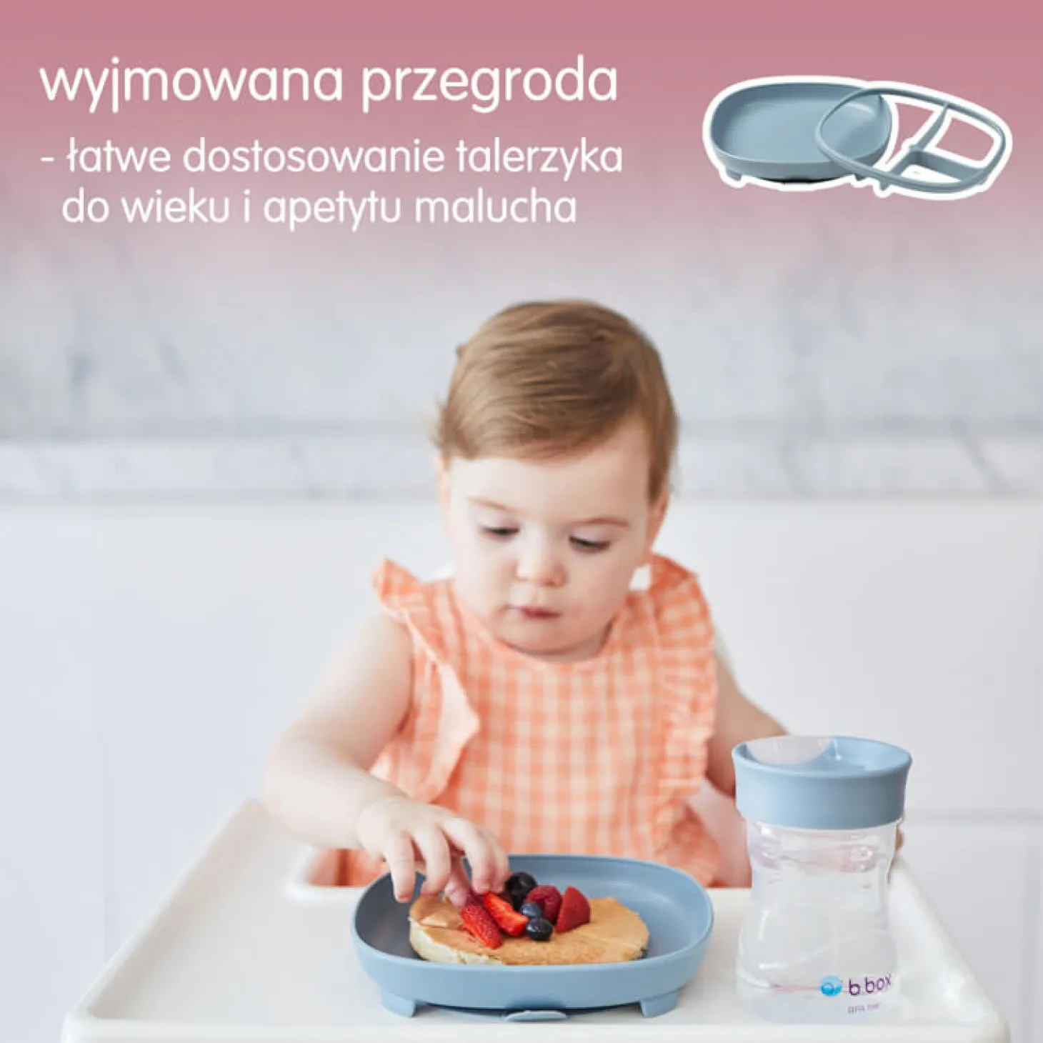Talerzyk z przyssawką 2w1, błękitny