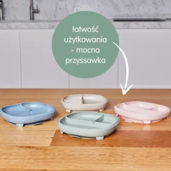 Talerzyk z przyssawką 2w1, różowy
