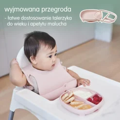 Talerzyk z przyssawką 2w1, różowy