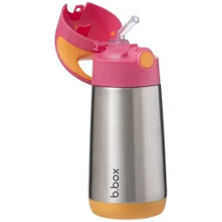 Bidony I Butelki|Przechowywanie Jedzenia | b.box Termobutelka ze słomką STRAWBERRY SHAKE 350 ml