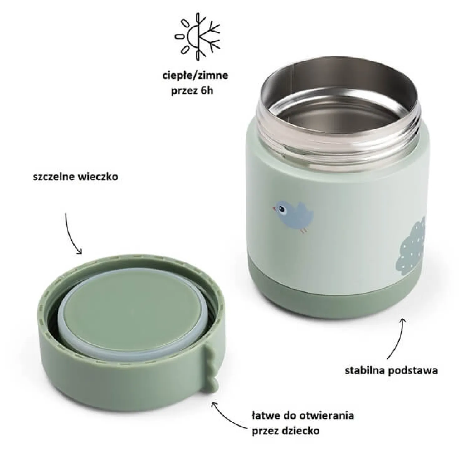 Przechowywanie Jedzenia|Przydatne Akcesoria | Done by Deer Termos obiadowy dla dziecka 300ml Playground Green