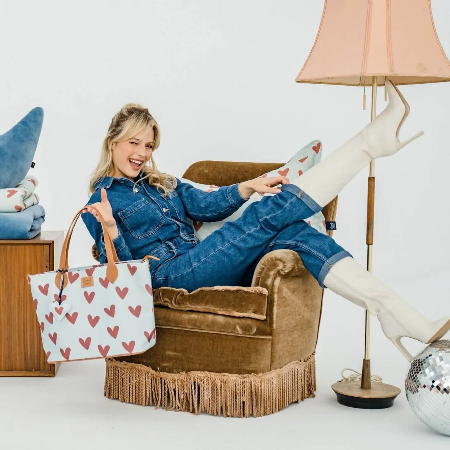 Torba dla mamy M - FEERIA PREMIUM - HEARTBEAT BLUE