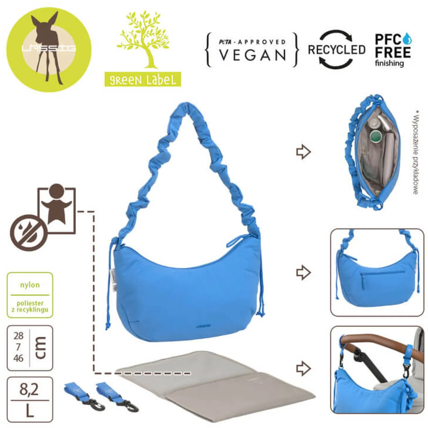 Torba dla mamy z akcesoriami Lunua Bum Bag - blue