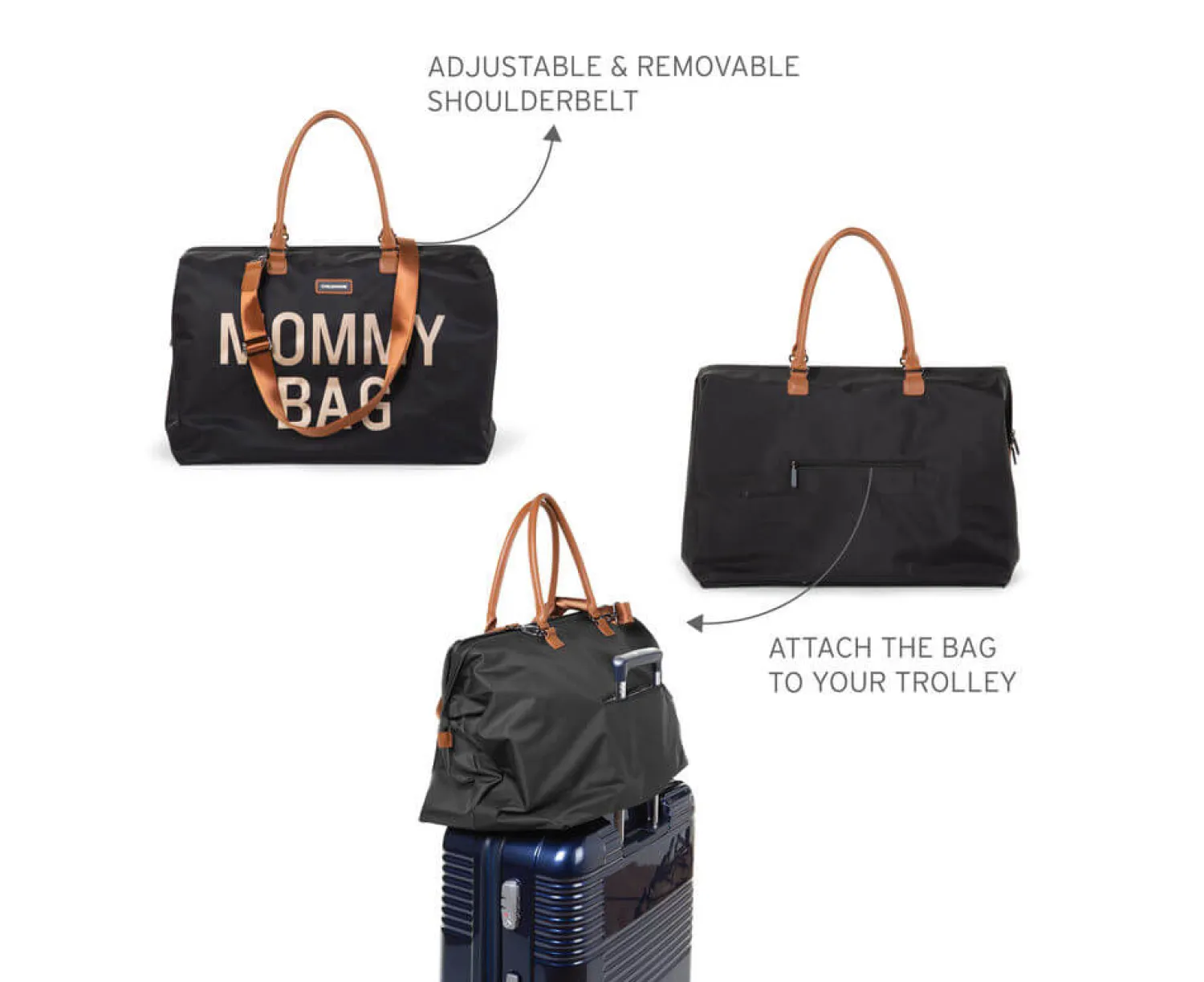 Torby I Plecaki Do Wózka|Torby I Plecaki Do Wózka | Childhome Torba Mommy Bag Czarno-Złota