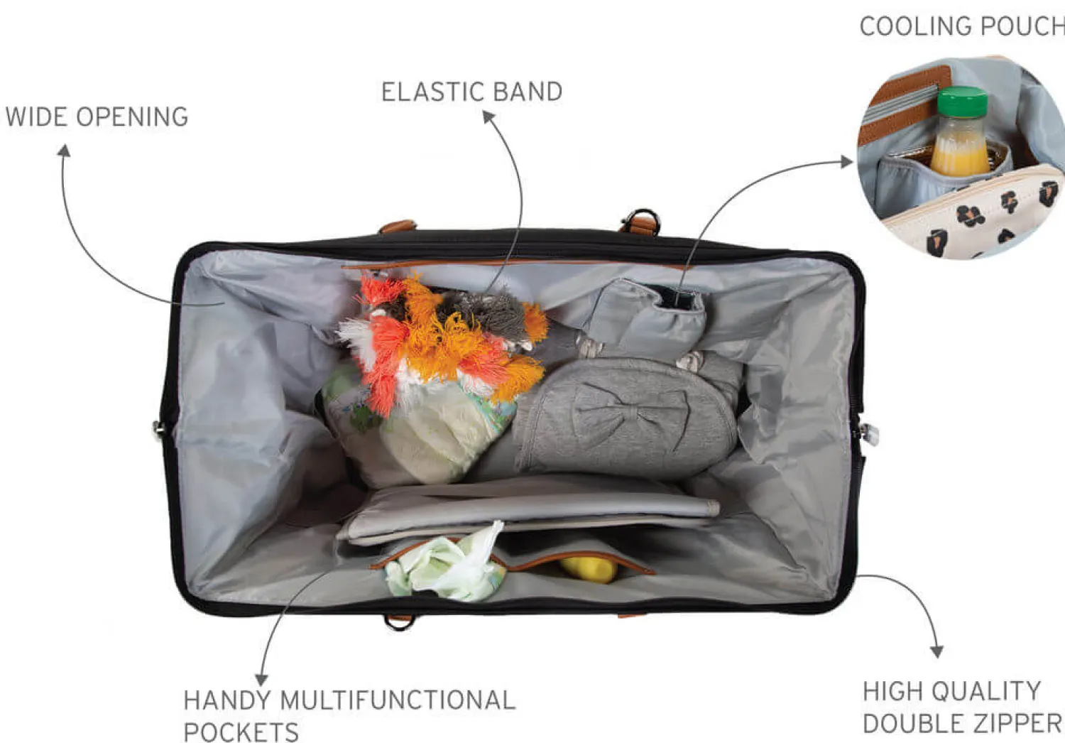 Torby I Plecaki Do Wózka|Torby I Plecaki Do Wózka | Childhome Torba Mommy Bag Czarno-Złota