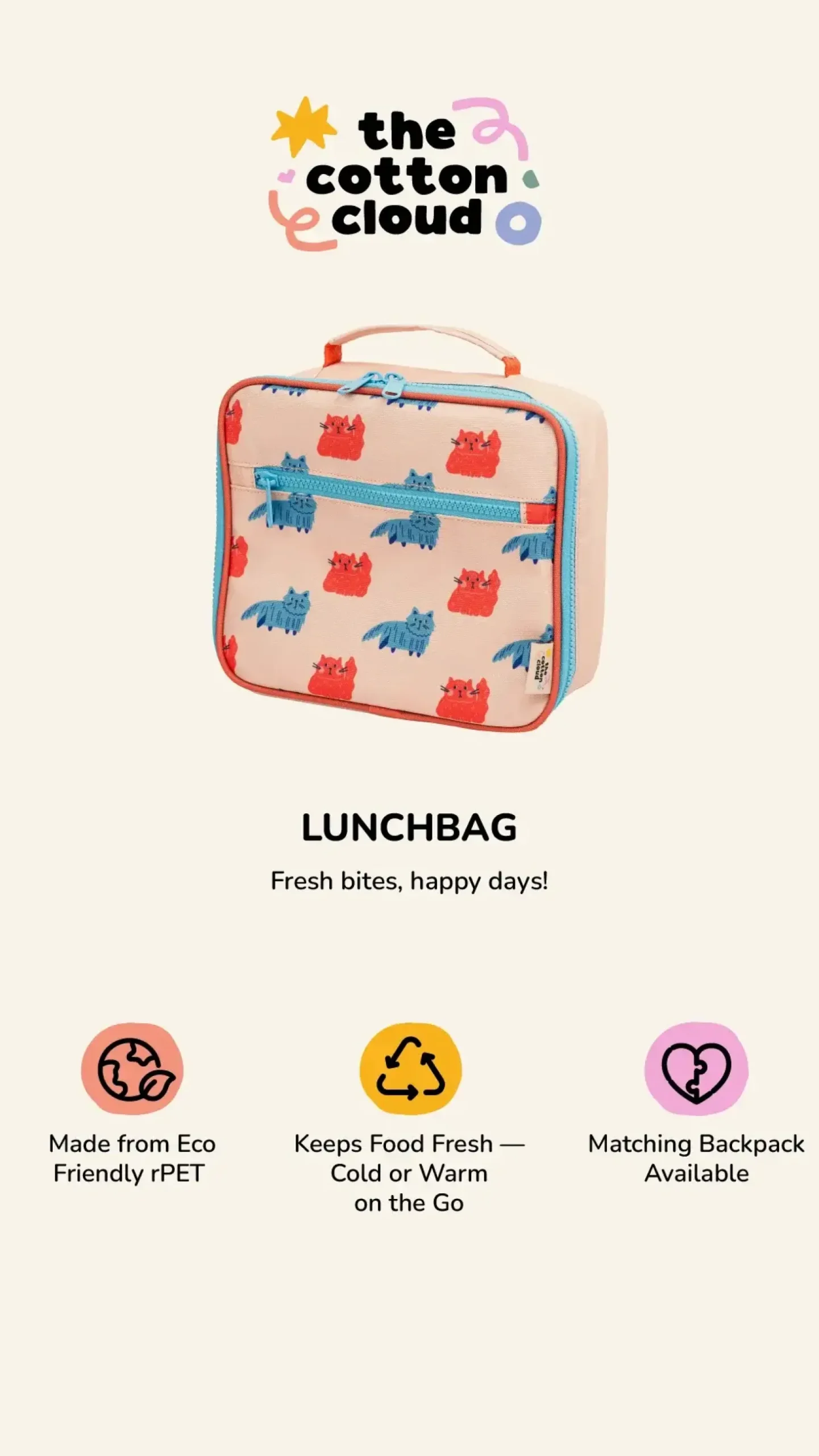 Torba termiczna, lunchbag - Cherry Pop