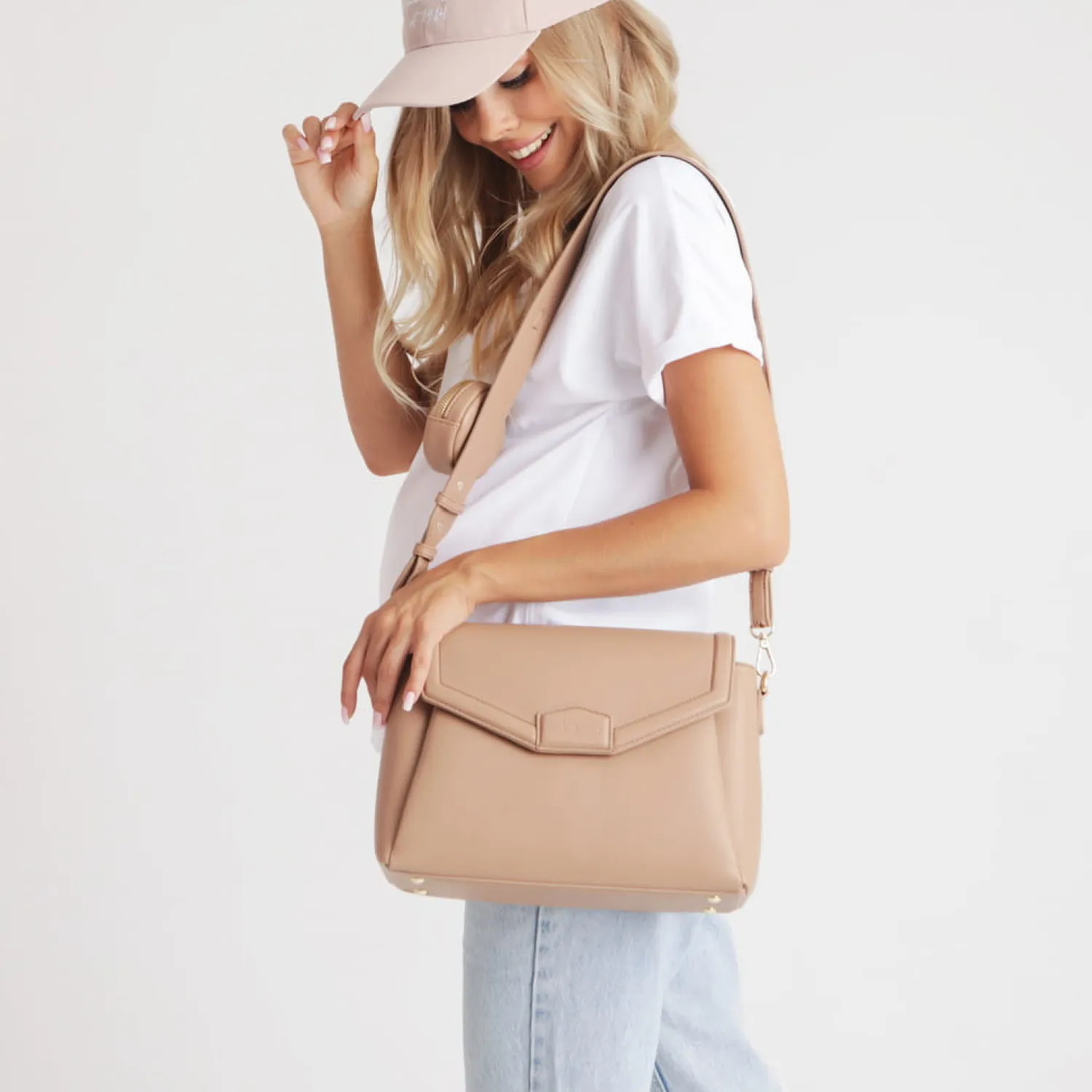 Torby I Plecaki Do Wózka|Torby I Plecaki Do Wózka | Joissy Torebka crossbody i organizer do wózka 2w1 MIDI blush beige