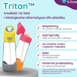 Bidony I Butelki|Bidony I Butelki | b.box Tritanowa butelka ze słomką Blue Slate