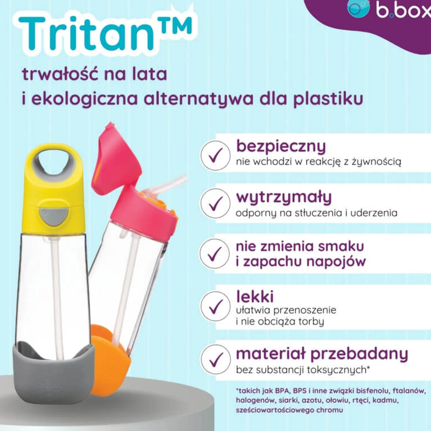 Tritanowa butelka ze słomką Strawberry Shake