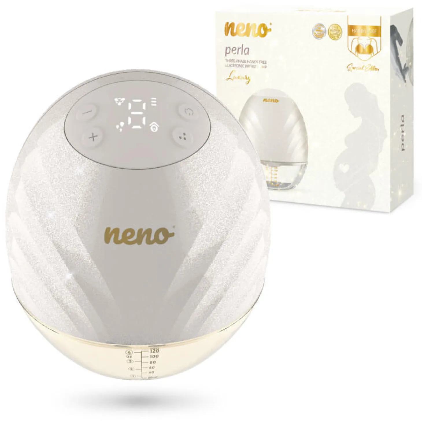 Trójfazowy bezprzewodowy muszlowy laktator elektroniczny premium Neno Perla