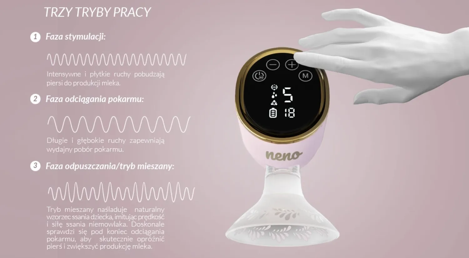Karmienie Piersią|Laktatory | Neno Trójfazowy bezprzewodowy wodoodporny laktator elektroniczny Perfetto