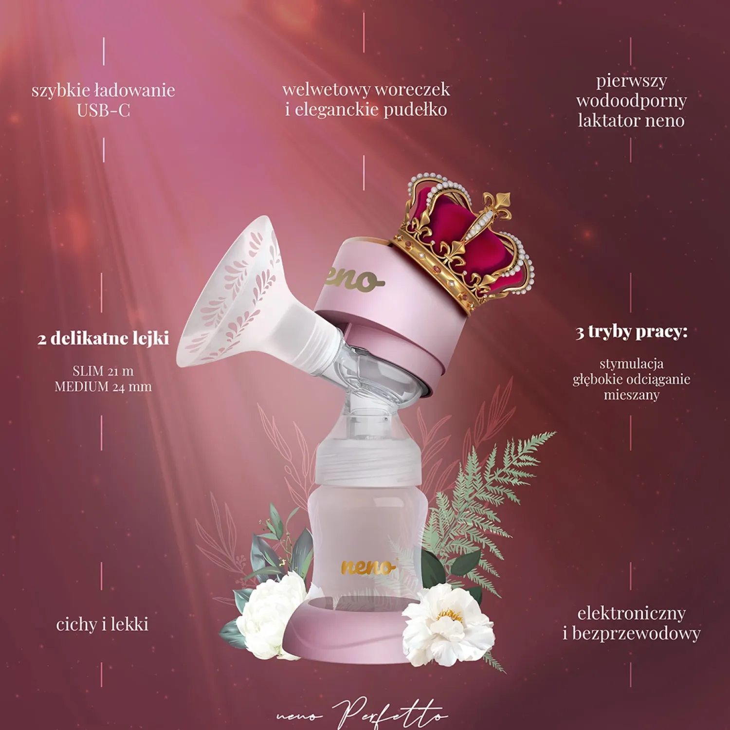 Karmienie Piersią|Laktatory | Neno Trójfazowy bezprzewodowy wodoodporny laktator elektroniczny Perfetto